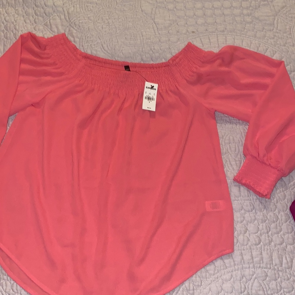 Coral off the shoulder top